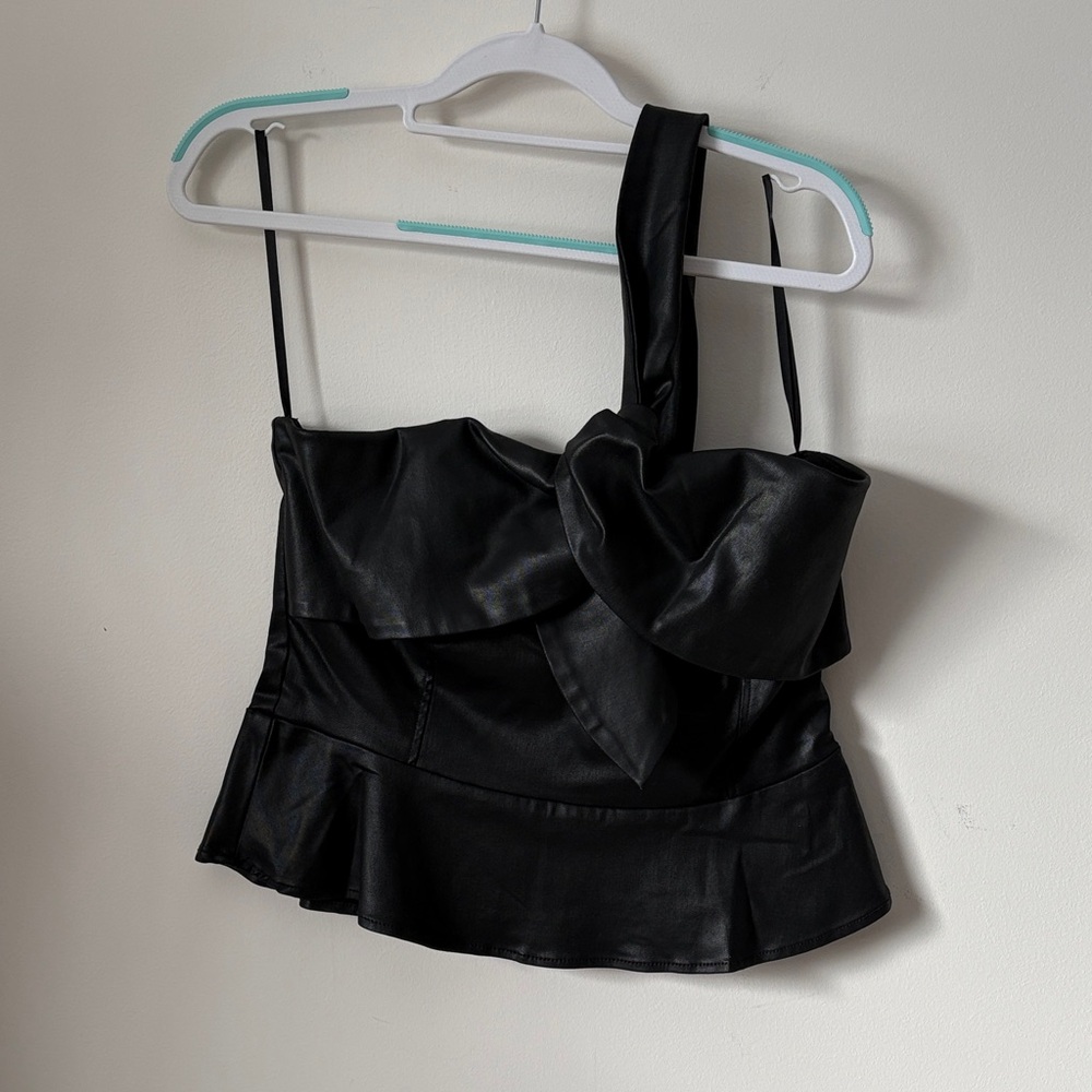 White House Black Market Black Asymmetrical Tank Top
